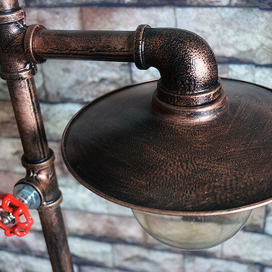 Industrial Steampunk Copper Water 2-Light Floor Lamp