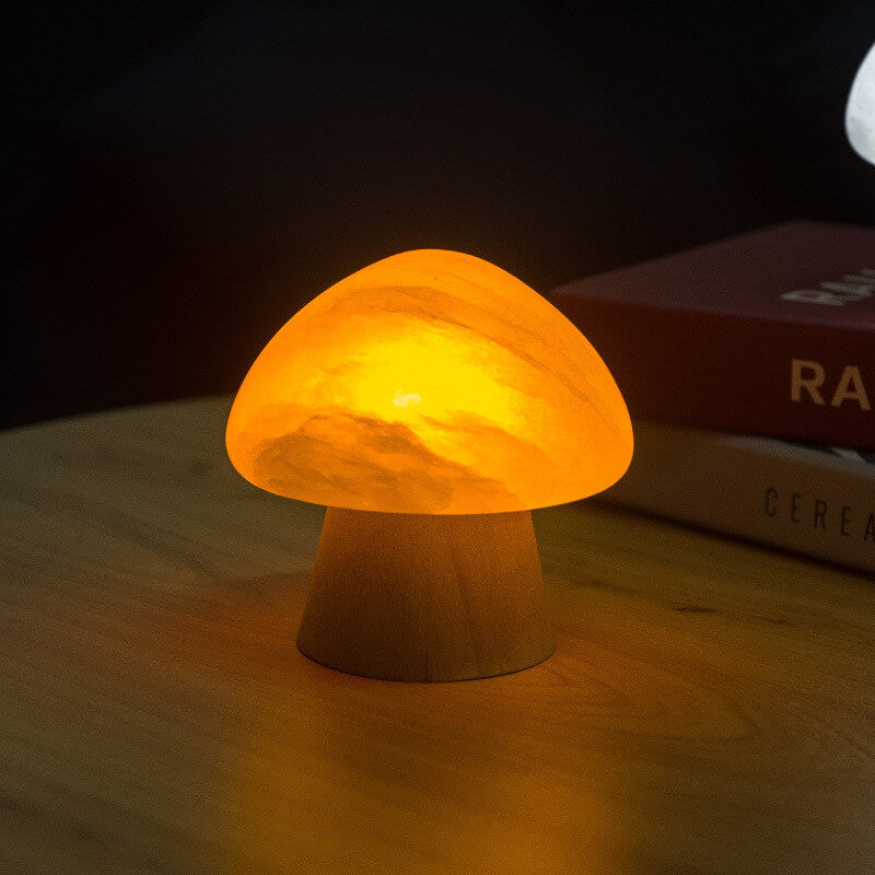 Mushroom Ore Wood Table Lamp