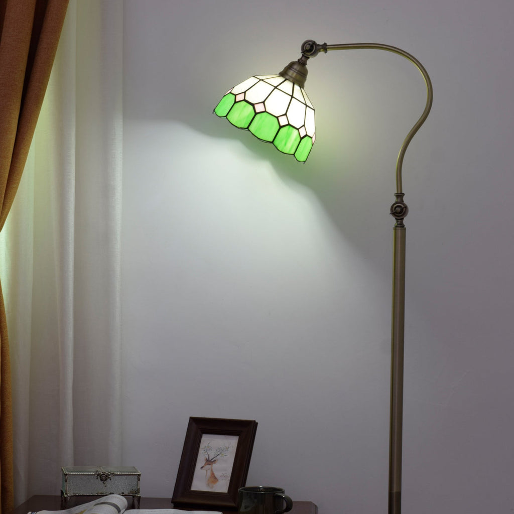 Bowl Round Checkerboard Glass Floor Lamp