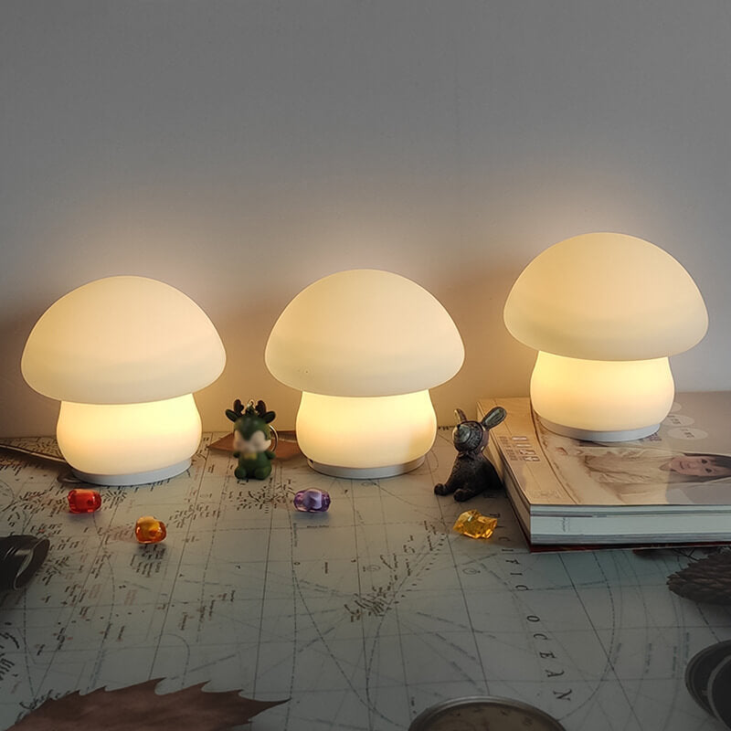 Mushroom Pure White Silicone Table Lamp