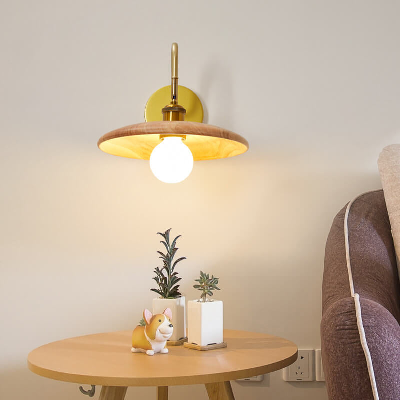 Wooden Tray Shaped Wall Lamp