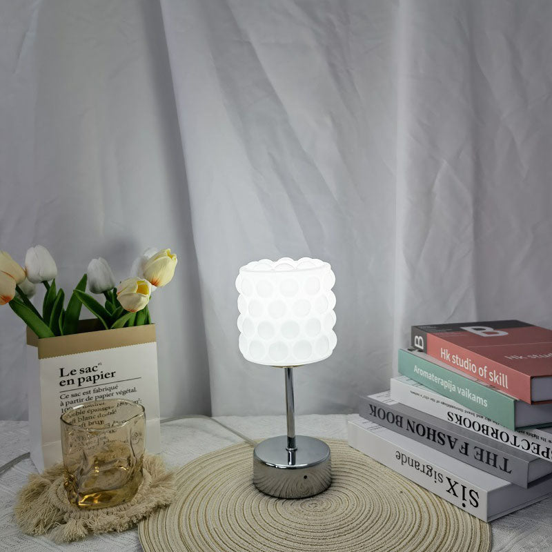 Glass Metal Reading Table Lamp