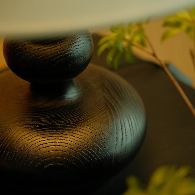 Gourd Shaped Cone Wood Table Lamp