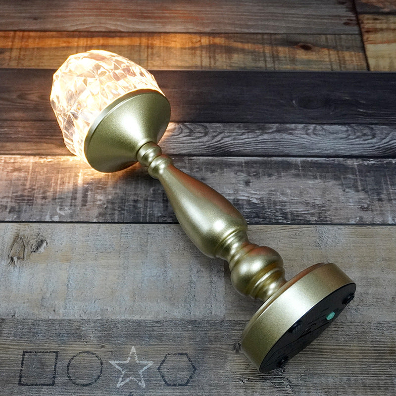 Gem Column Plastic Metal Table Lamp