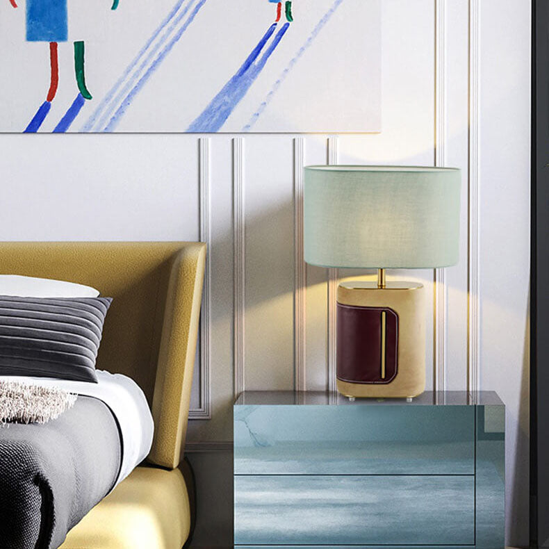 Leather Velvet Fabric Table Lamp
