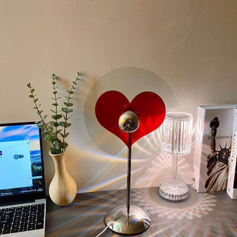 Heart Round Metal Acrylic Table Lamp