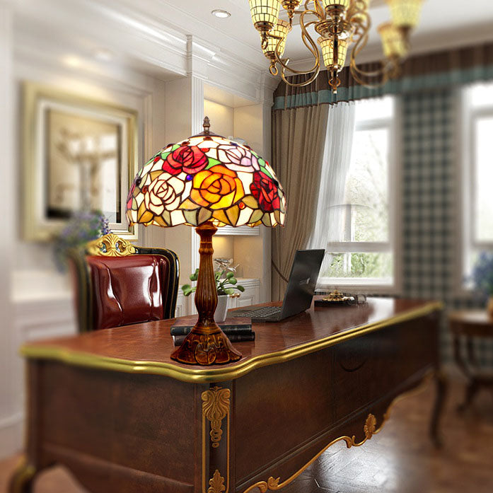 Alloy Four-Color Rose Table Lamp