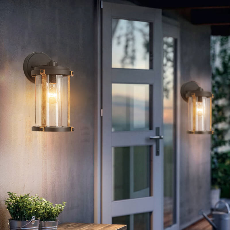 Cylindrical Aluminum Alloy Glass Outdoor Light