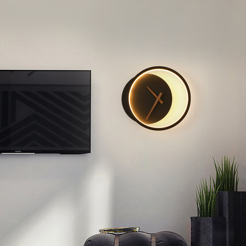 Clock Round Wall Lamp