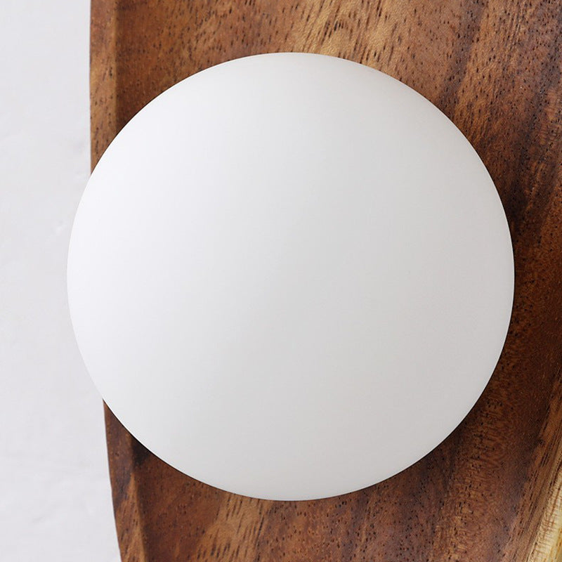 Irregular Oval Plate Wood Wall Lamp