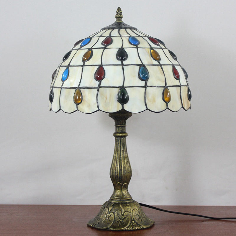 Round Dome Lattice Aluminum Table Lamp