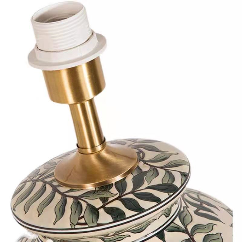 Vase Shaped Fabric Ceramic Table Lamp