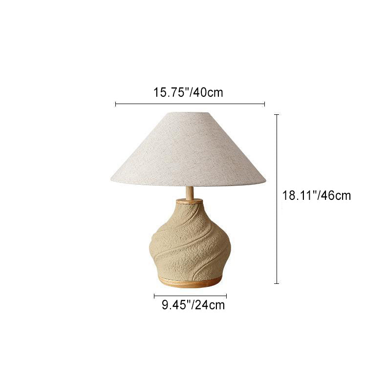Cone Fabric Concrete Vase Table Lamp