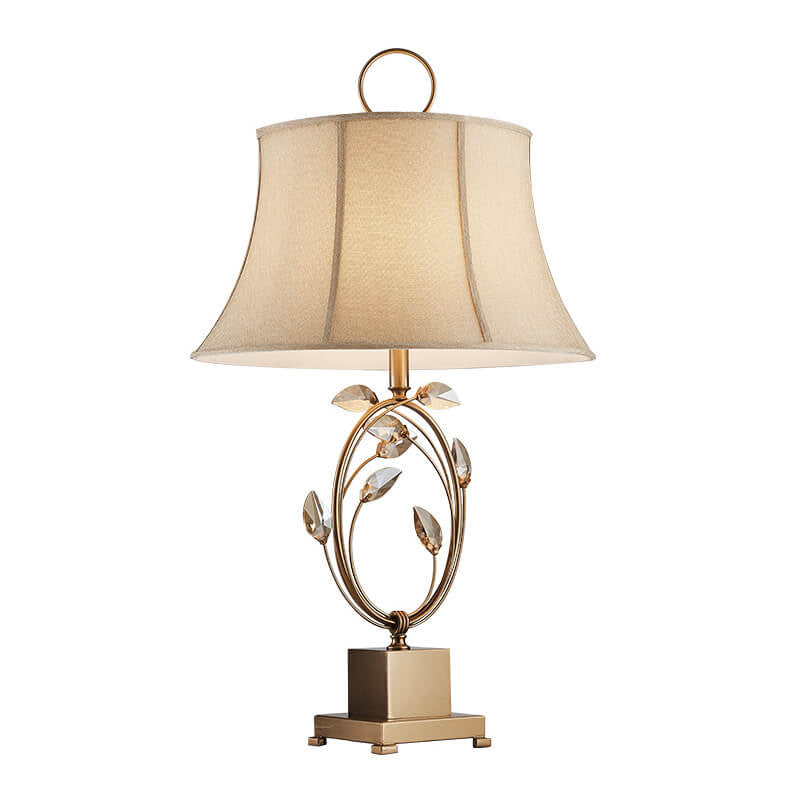 Golden Glamour Fabric Crystal Table Lamp