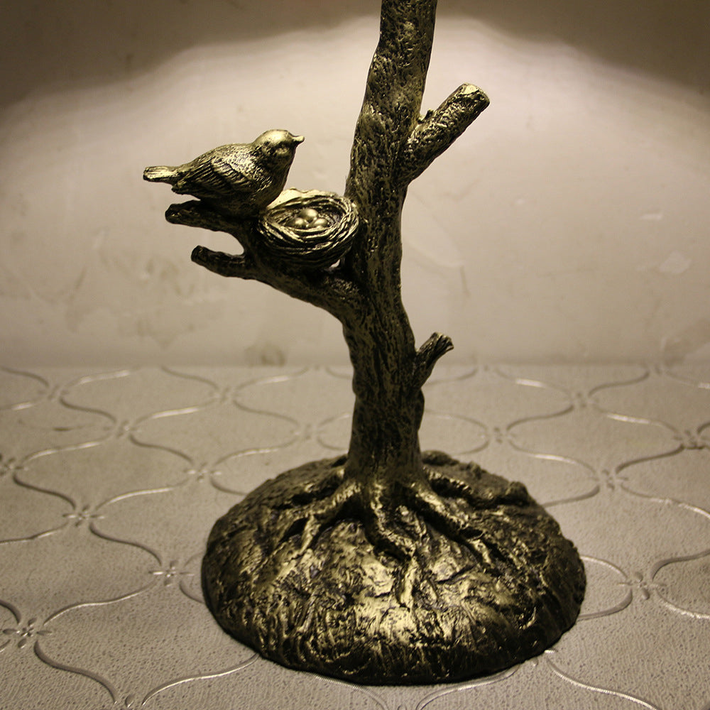 Dome Flower Hardware Stained Table Lamp