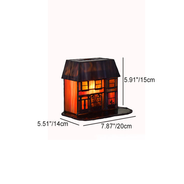 Farmhouse House Trapezoidal Rectangular Table Lamp