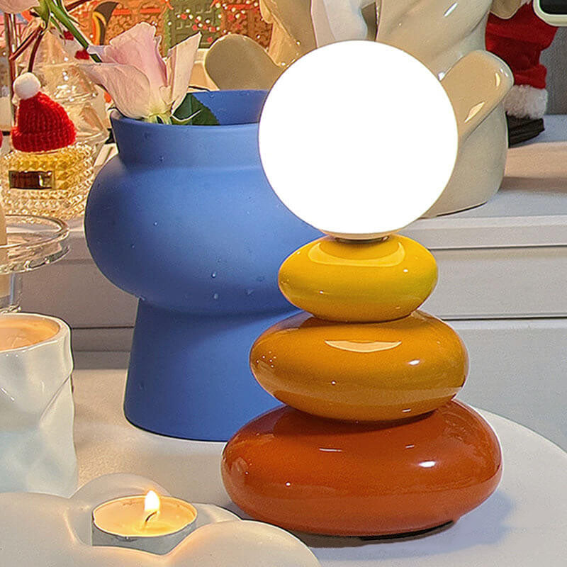 Pebble Ceramic Glass Table Lamp