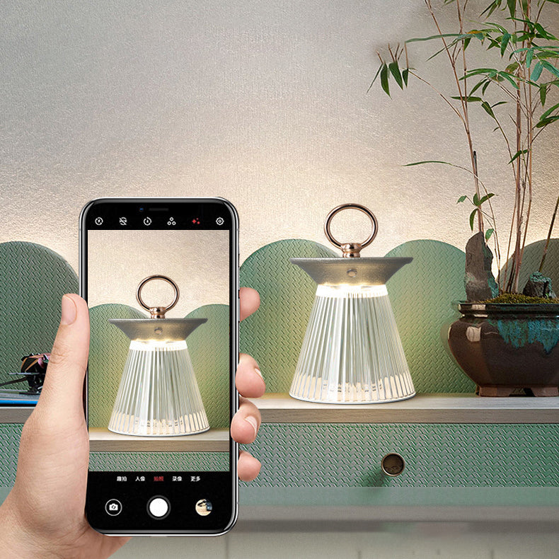 Iron Acrylic Semi-Conical Portable Table Lamp