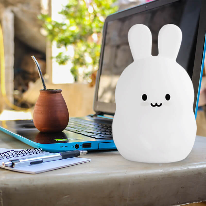 Cute Rabbit Pat Silicone Table Lamp