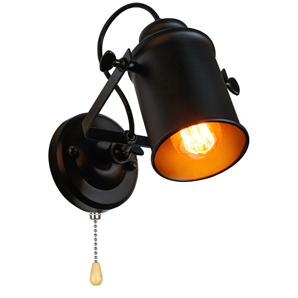Cylindrical Iron Living Room Wall Lamp