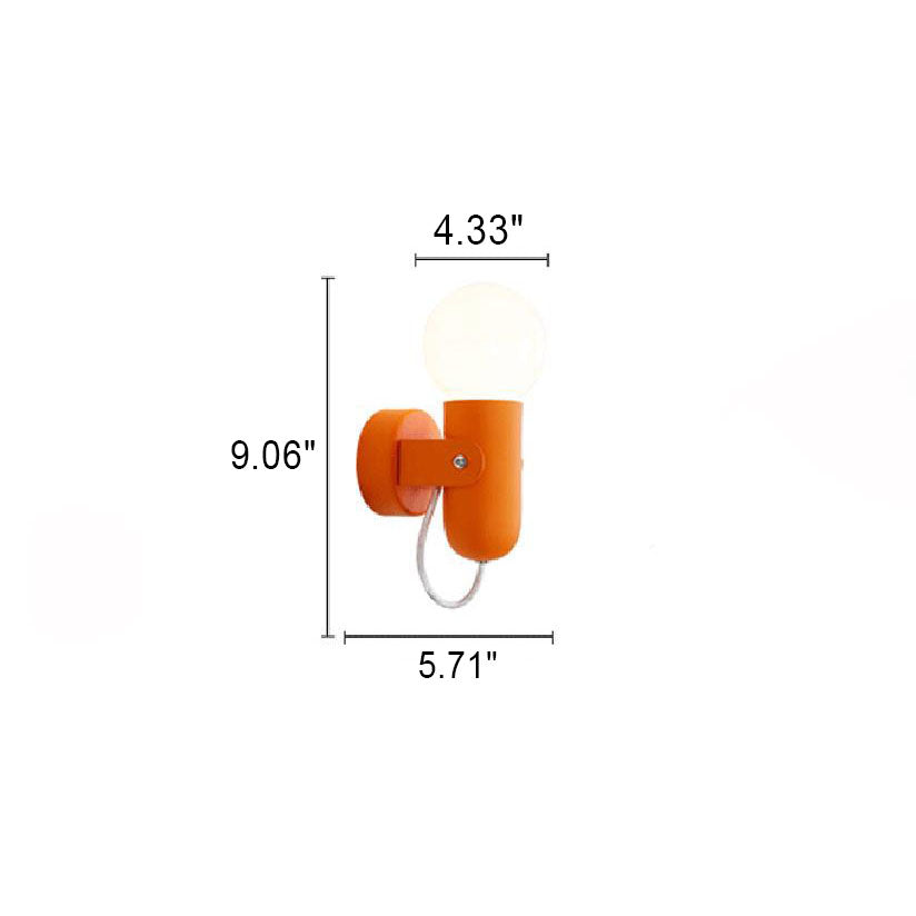 Solid Color Round Head Wall Lamp