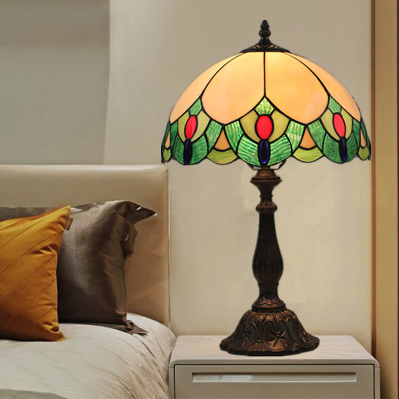 Gemstone Stained Glass Table Lamp