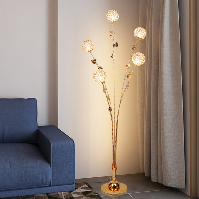 Modern Luxury Leaf Flower 5-Light Floor Lamp