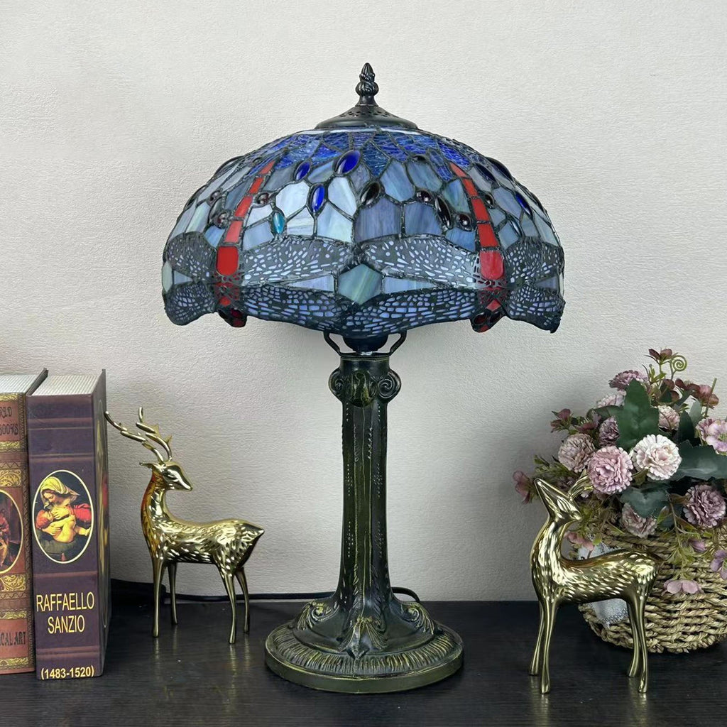 Metal Hardware Glass Semicircular Table Lamp