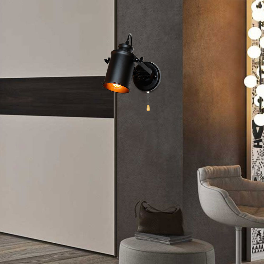 Cylindrical Iron Living Room Wall Lamp