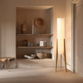 Traditional Chinese Fabric Cylinder Floor Lamp