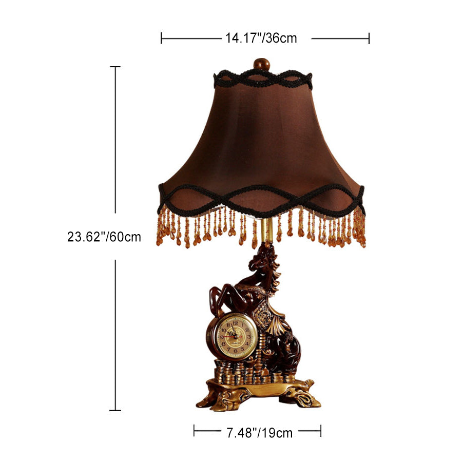 Horse Round Trapezoidal Resin Table Lamp