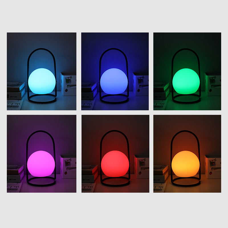 Metal PE Ball Egg Table Lamp