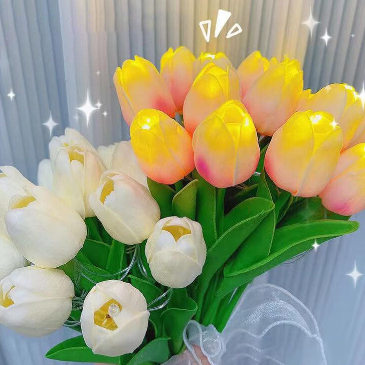 Tiffany-Style Tulip Flower Decoration Table Lamp
