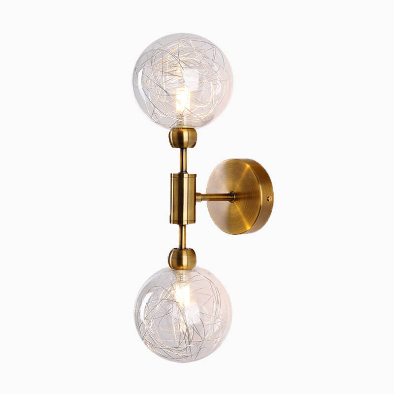 Iron Glass Ball 1/2 Wall Lamp