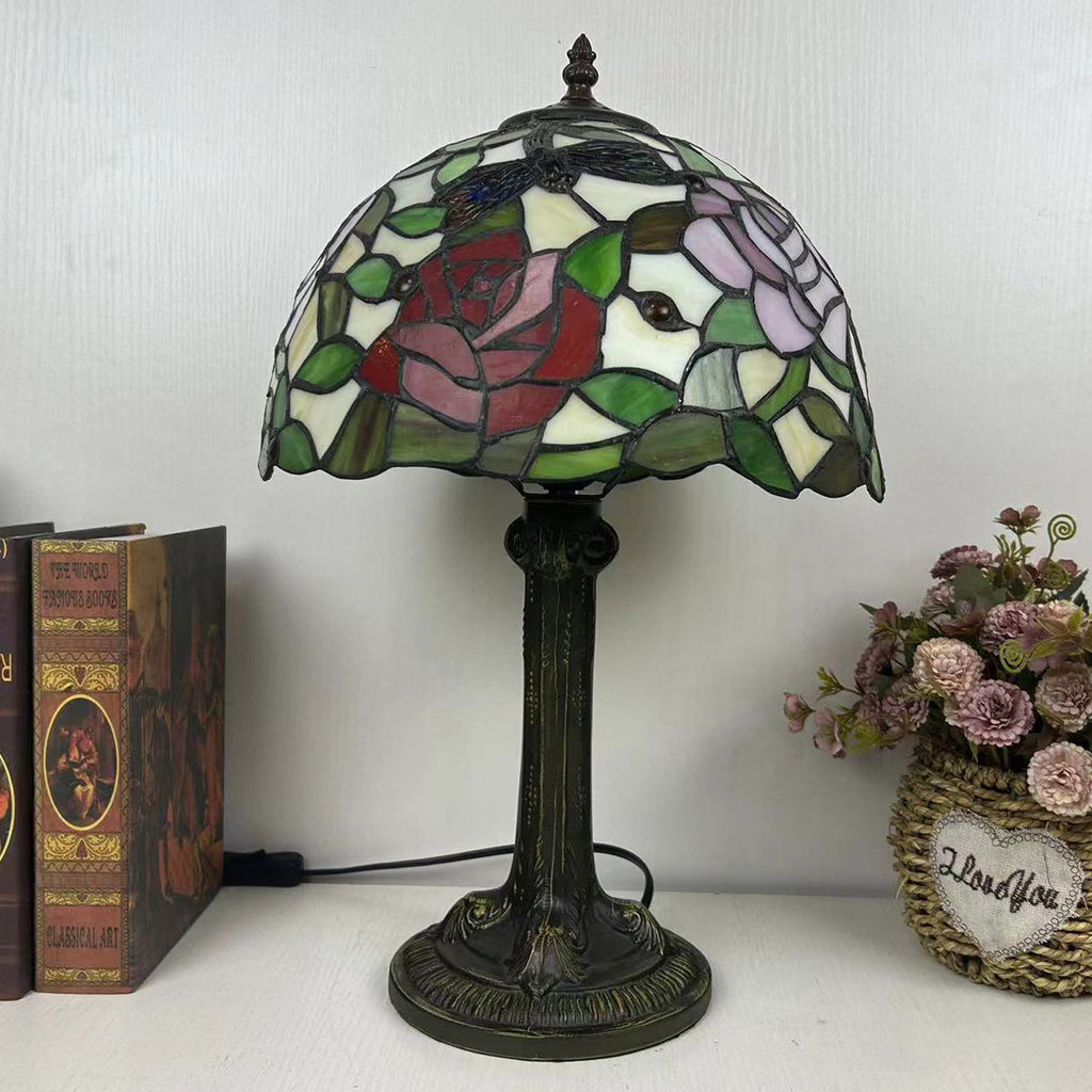 Dome Flower Iron Glass Table Lamp