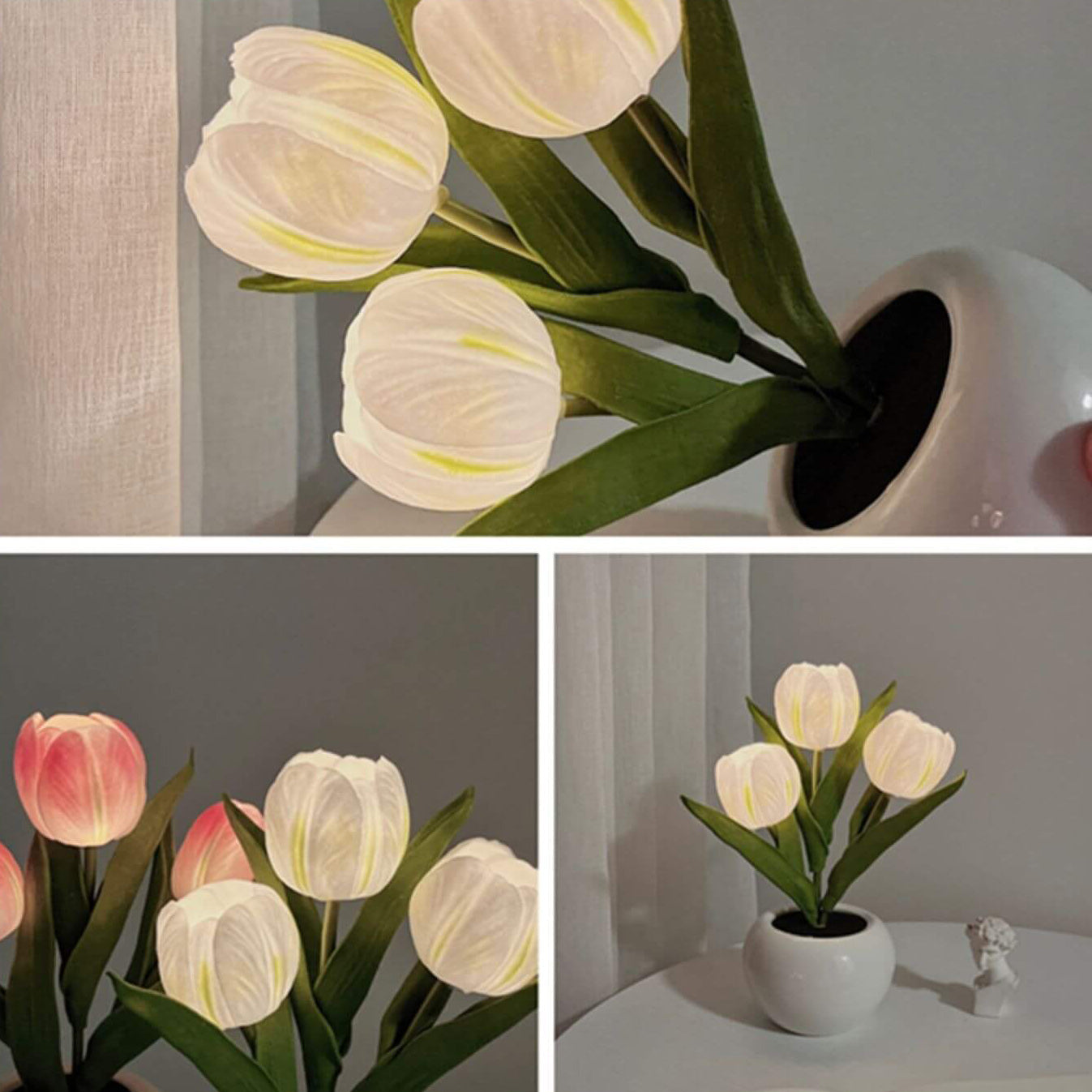 Tulip Simulation Bouquet Ceramic Table Lamp