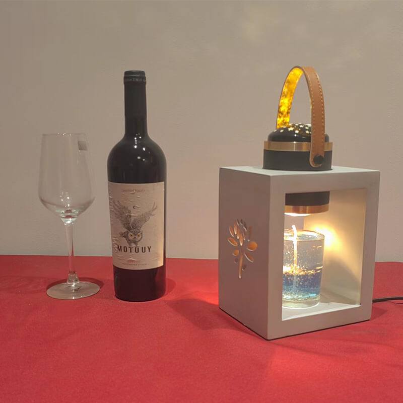 Solid Wood Square Melting Table Lamp
