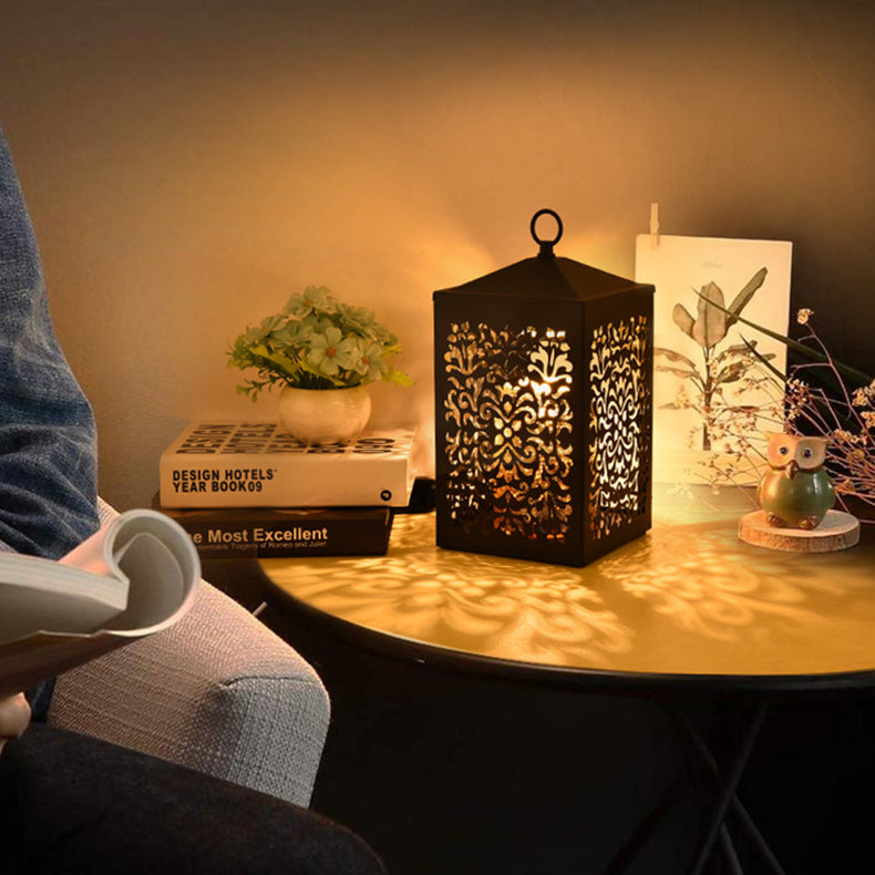Metal Hollow Rectangle Melting Table Lamp
