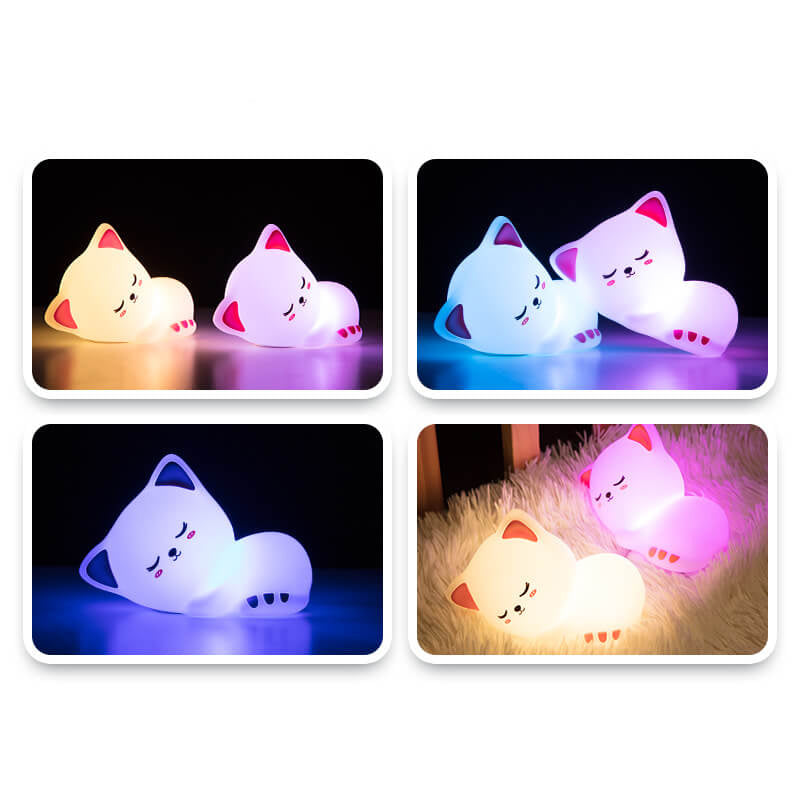 Cat Night Silicone Clapping Table Lamp
