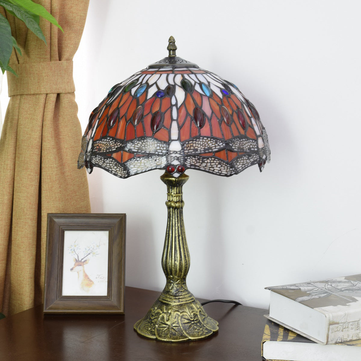 Round Dome Dragonfly Aluminum Table Lamp