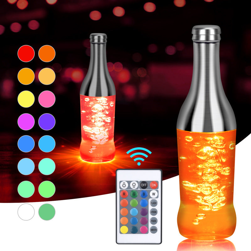 RGB Colorful Wine Bottle Table Lamp