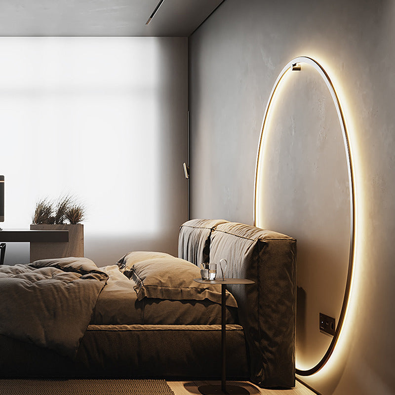 Aluminum Acrylic Round Bedroom Wall Lamp