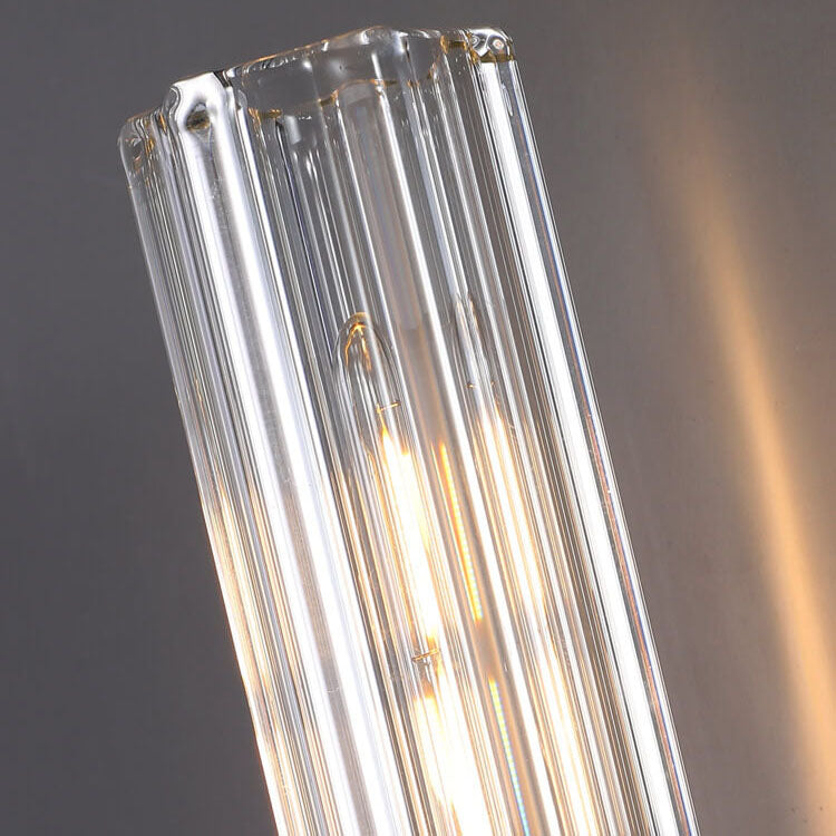 Minimal Brass Crystal Column Wall Lamp