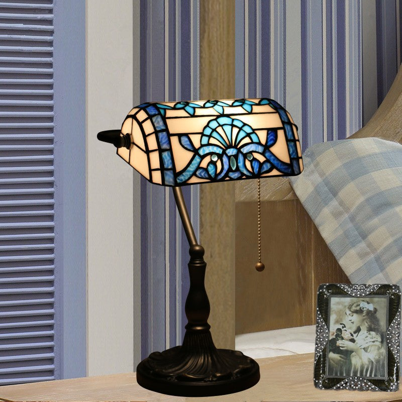 Baroque Stained Glass Bank Table Lamp
