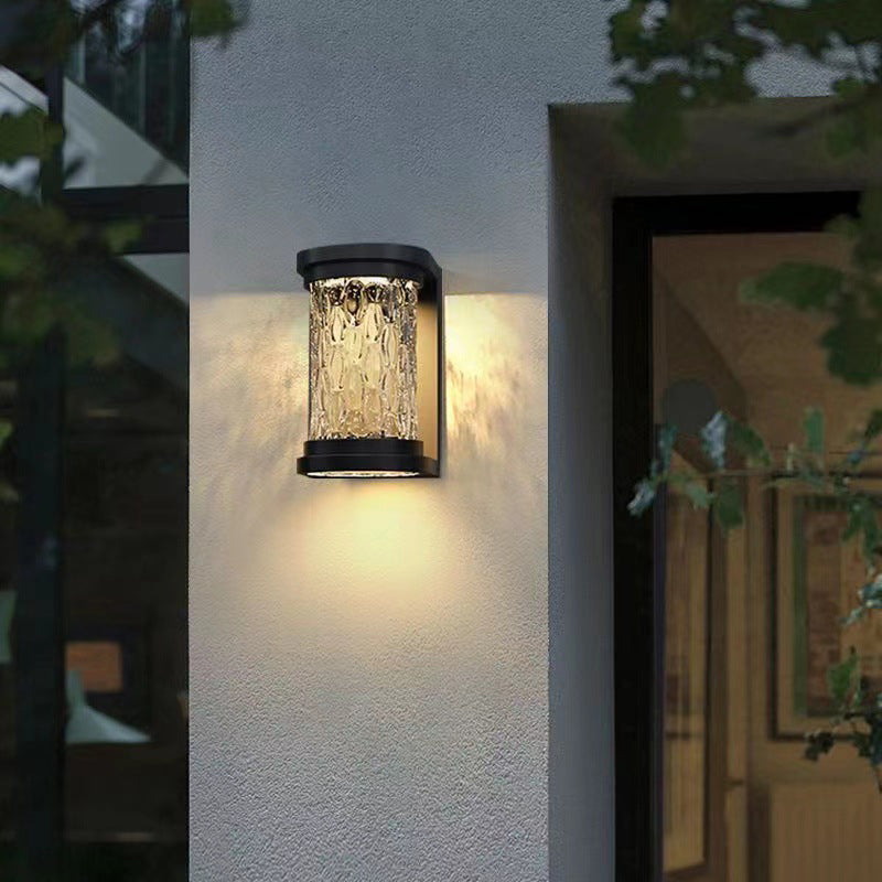 Cylinder Stainless Steel Glass Outdoor Light