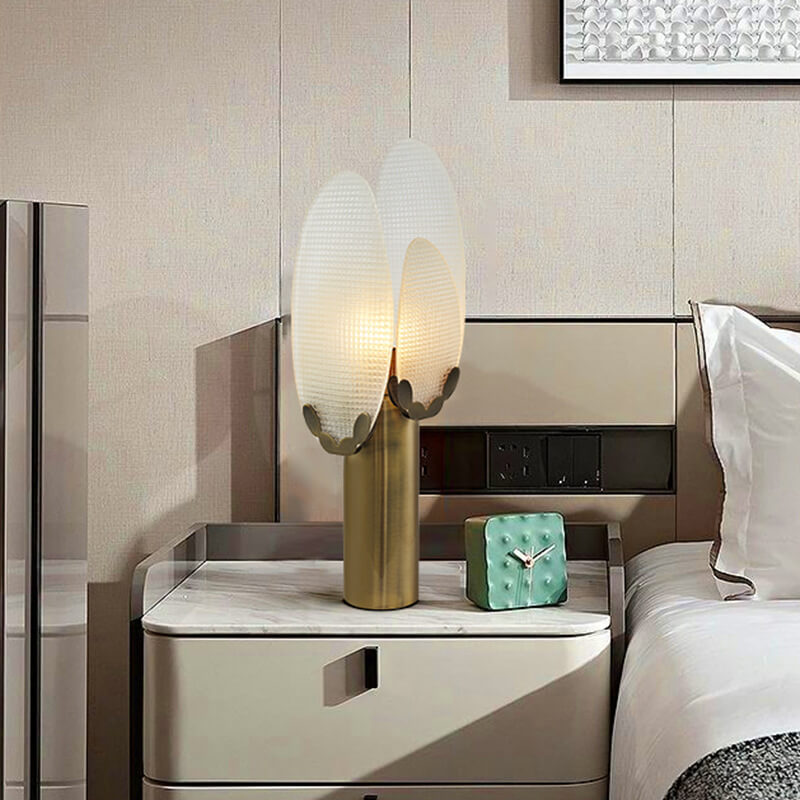Transparent Oval Glass Sheet Table Lamp