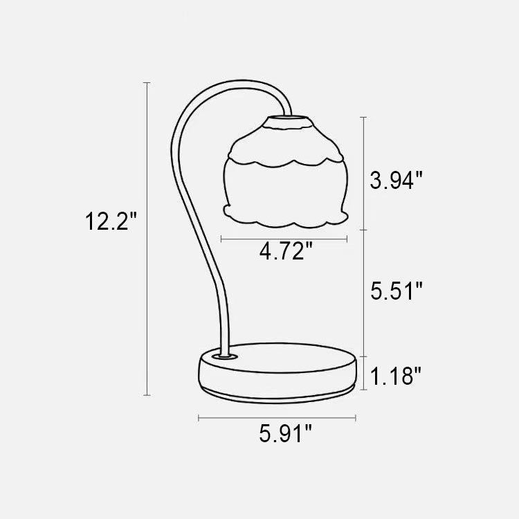 Floral Marble Glass Melting Table Lamp