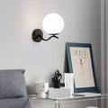 Iron Bracket Spherical Glass Wall Lamp