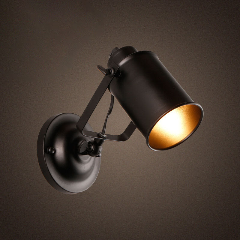 Iron Cylinder Entertainment Room Wall Lamp