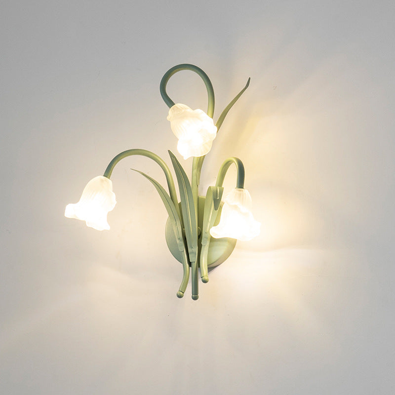 Floral Iron Glass 3/6 Wall Lamp